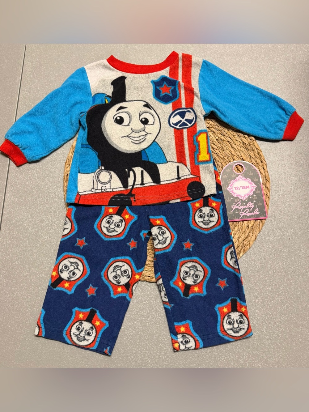 Thomas & Friends Blue, Red & White Fleece Pajama Set